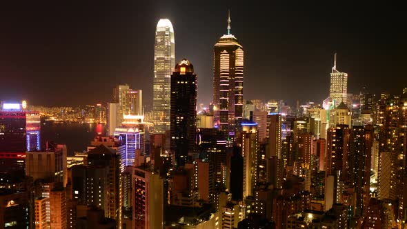 Hong Kong Skyline And Victoria Harbour At Night 1