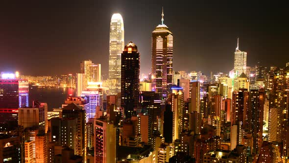 Hong Kong Skyline And Victoria Harbour At Night 2