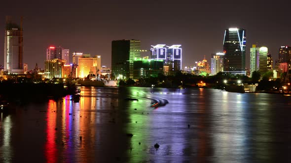 Scenic Ho Chi Minh City (Saigon) Skyline At Night - Vietnam 2