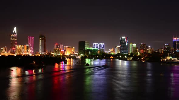 Scenic Ho Chi Minh City (Saigon) Skyline At Night - Vietnam 3