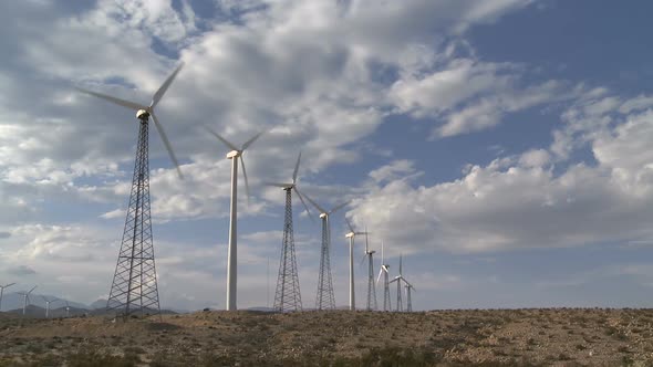 Power Windmills In The California Desert At Sunset 16