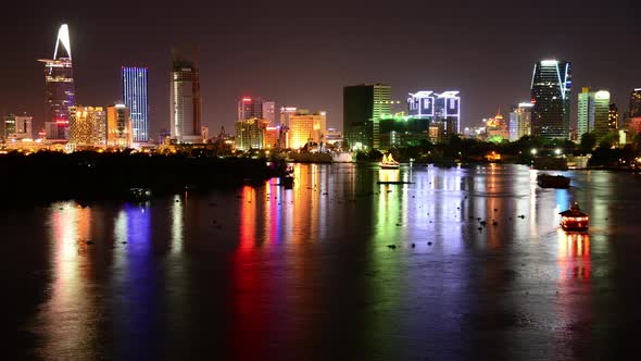 Scenic Ho Chi Minh City (Saigon) Skyline At Night - Vietnam 8