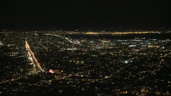 Night View Of San Francisco Bay - Clip 1
