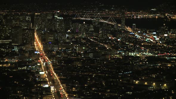 Night View Of San Francisco Bay- Clip 3