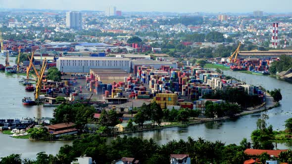 Shadows Passing Over Shipping Port In Ho Chi Minh City 1