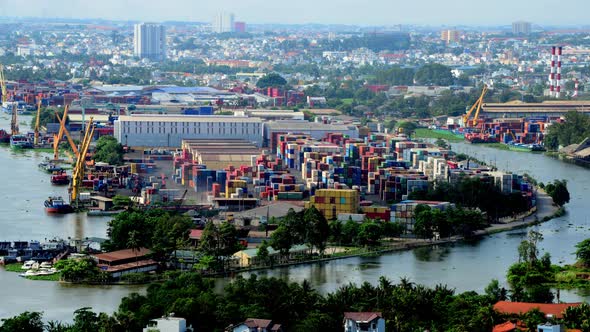 Shadows Passing Over Shipping Port In Ho Chi Minh City 2
