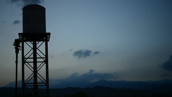 Water Tower At Sunset