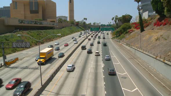 Freeway Traffic In Downtown Los Angeles 3