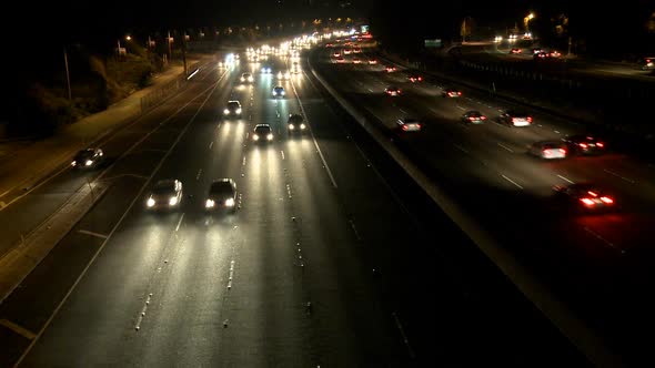 Busy Highway At Night, Los Angeles 1