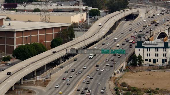Traffic On Busy Freeway In Downtown Los Angeles 1