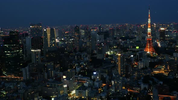 Skyline With Tokyo Tower At Night - Tokyo Japan 3