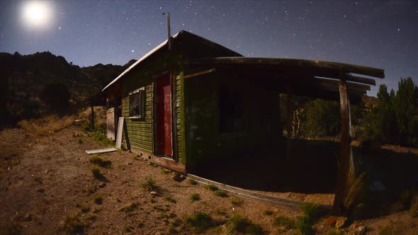 Abandon House In The Desert  At Night 2