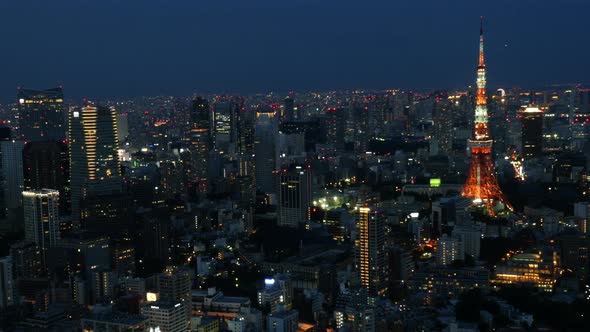 Skyline With Tokyo Tower At Night - Tokyo Japan 4