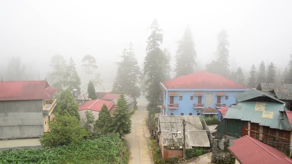 Sapa Vietnam  -Fog- Sleepy Mountain Village Daytime