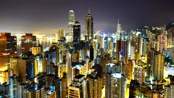 Hong Kong Skyline And Victoria Harbour At Night - Hong Kong China 13