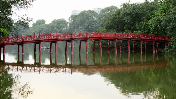 The Huc Bridge On Hoan Kiem Lake - Hanoi Vietnam 1