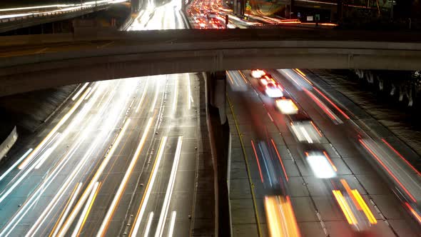 Traffic On Busy 10 Freeway In Downtown Los Angeles California 2