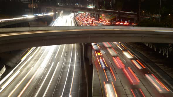 Traffic On Busy 10 Freeway In Downtown Los Angeles California 3