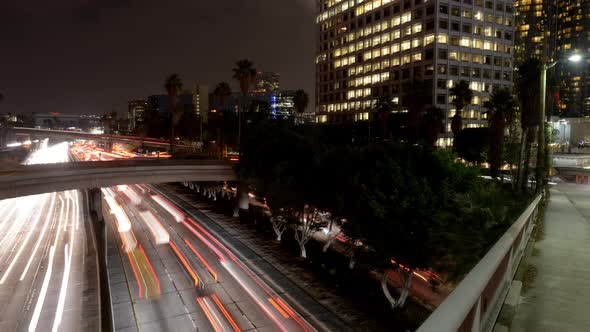 Overhead View Of Traffic On Busy 10 Freeway In Downtown Los Angeles California 4