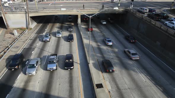 Heavy Traffic On Overpass On The 101 Freeway In Downtown Los Angeles 1