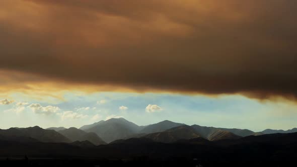 Smoke Clouds From Fire At Sunset 5