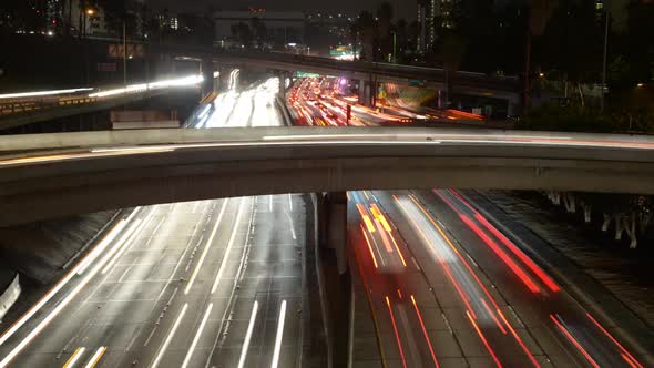 View Of Traffic On Busy Freeway In Downtown Los Angeles 4