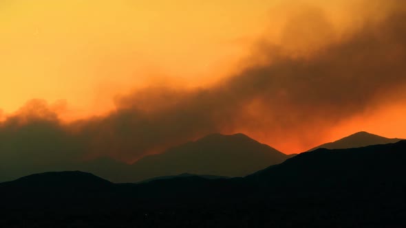 Smoke From Forest Fire During Sunset 3