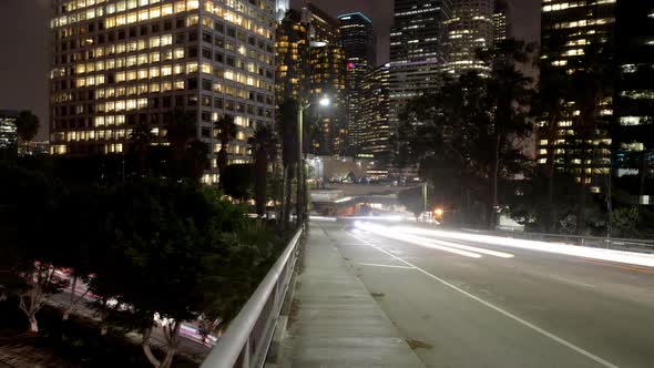 View Of Traffic On Busy Freeway In Downtown Los Angeles 5