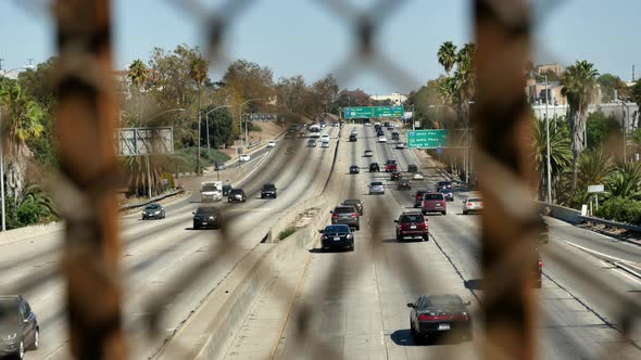Traffic On Busy 101 Freeway In Los Angeles California 4