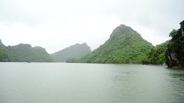 Time Lapse Of Boats Pov On A Rainy Foggy Day In Ha Long Bay Vietnam 6