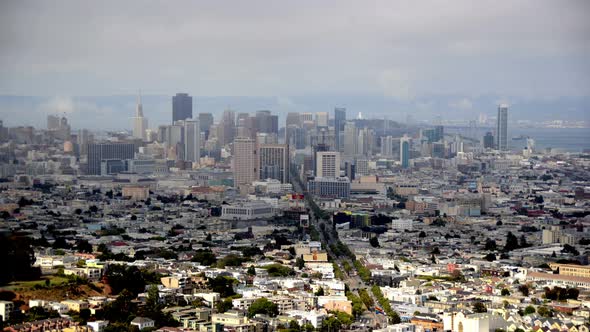 Cloud Pass Over San Francisco Skyline - Time Lapse - 4k 4