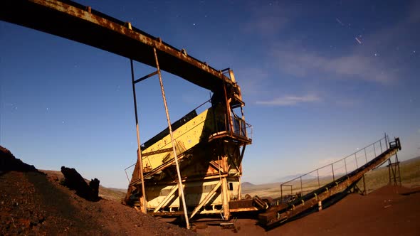 Time Lapse Pan Of Abandon Mine At Night 6