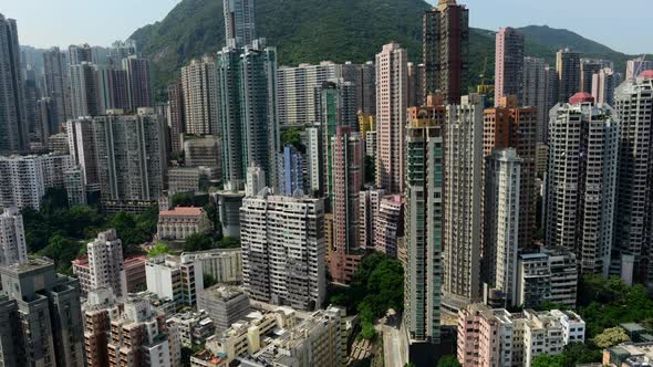 Time Lapse Pan Of Hong Kong Skyline And Victoria Peak - Hong Kong China 3