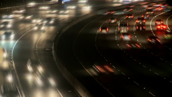 Busy Highway At Night, Los Angeles 1