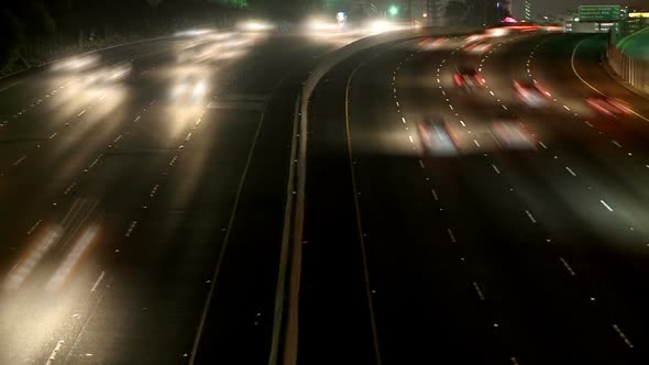 Busy Highway At Night, Los Angeles 5