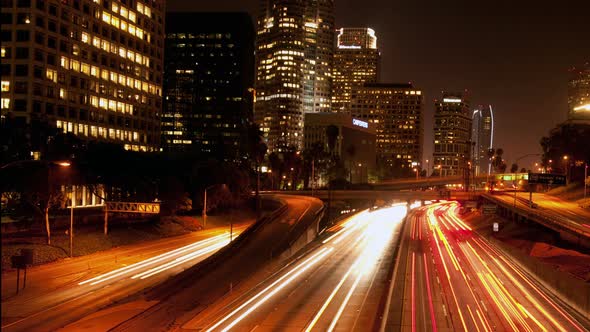 Busy Los Angeles At Night