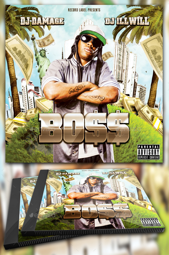 Boss Mixtape Template / Flyer or Album Cover - CD & DVD Artwork Print Templates