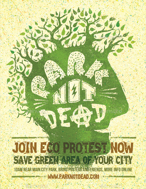 Park Not Dead Creative Eco Protest Poster - Events Flyers