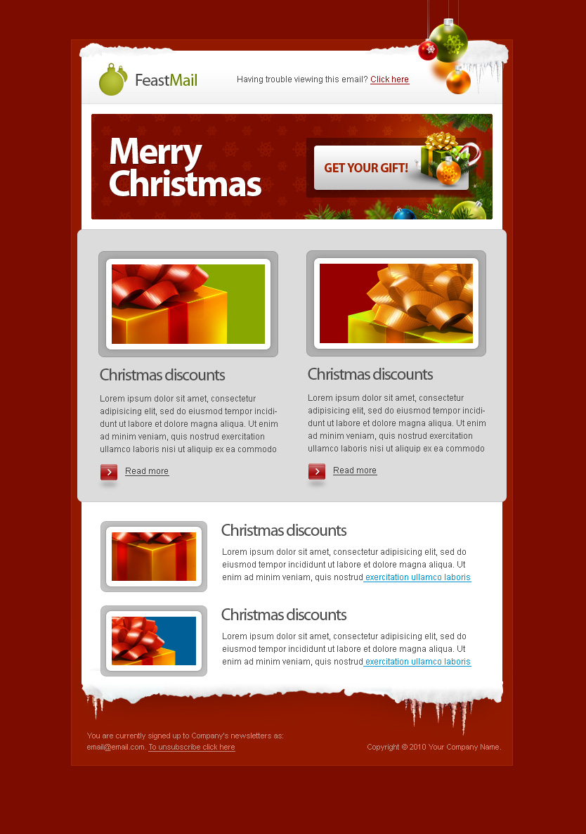 FeastMail - Christmas and Corporate Email Template by olegnax | ThemeForest