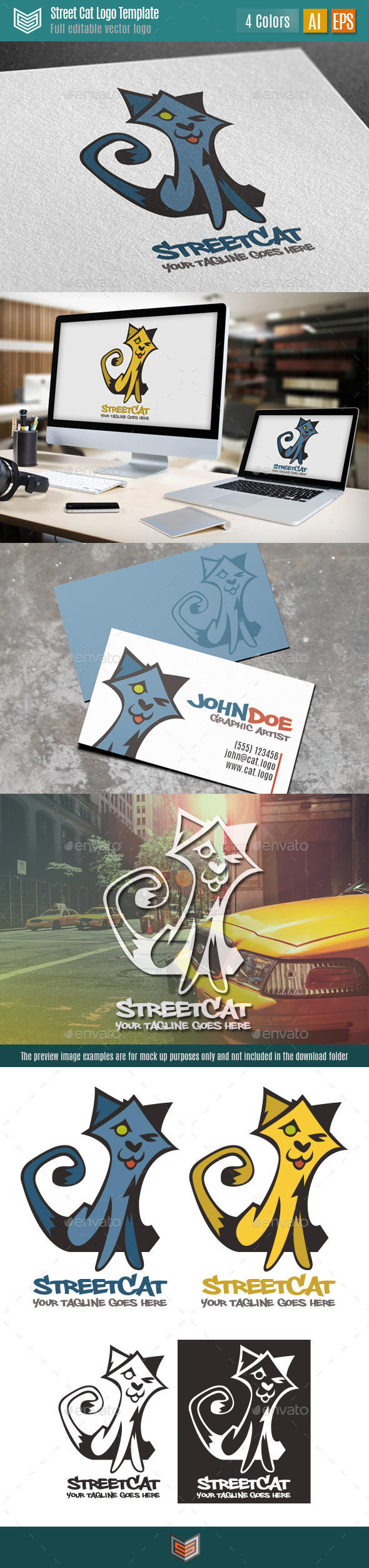 Street Cat Logo - Animals Logo Templates