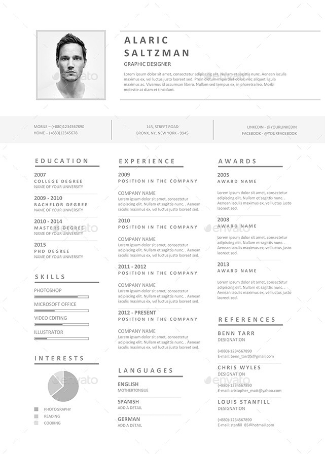 Clean & Simple Resume, Print Templates | GraphicRiver