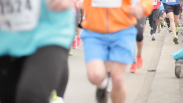 Backfocus of People Running at Half Marathon 