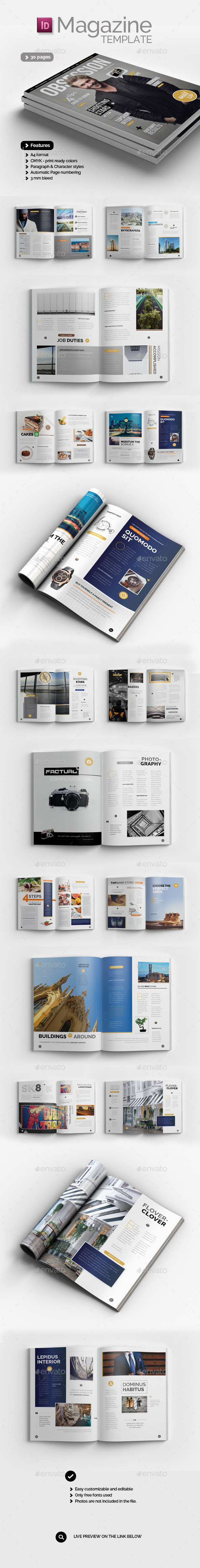Obsession Magazine Template - Magazines Print Templates
