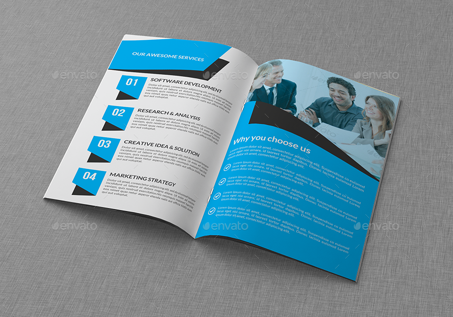 Bi-Fold Clean Business Brochure, Print Templates | GraphicRiver