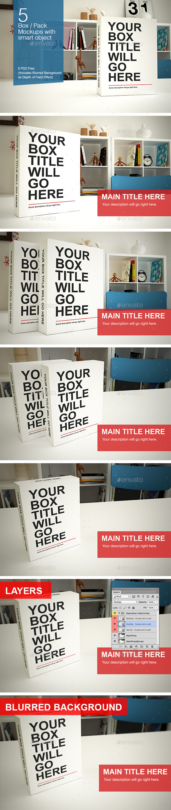 Download Box / Pack Mockups by smartybundles | GraphicRiver
