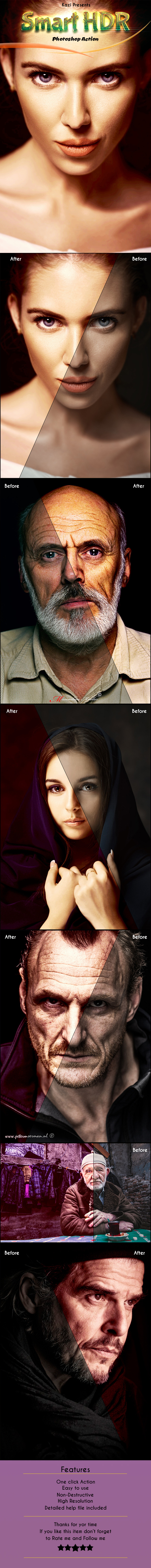 Smart HDR Photoshop Action - Photo Effects Actions