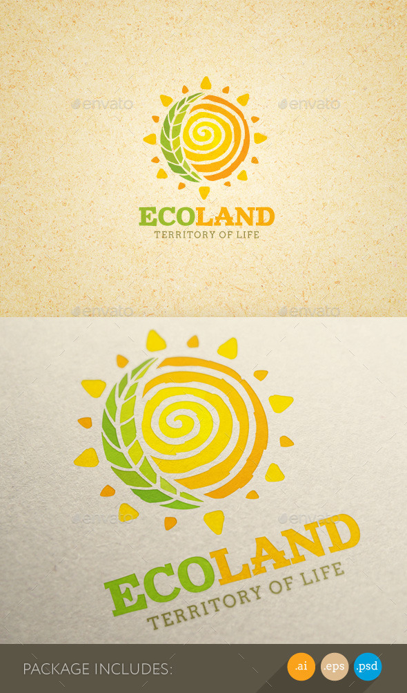 Eco Land Organic Farm Creative Logo Concept - Nature Logo Templates