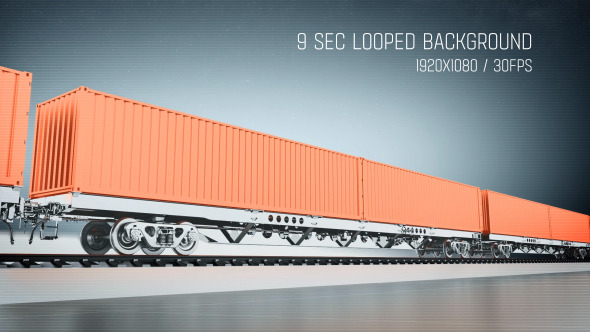 Freight Train with Containers Front View, Motion Graphics | VideoHive