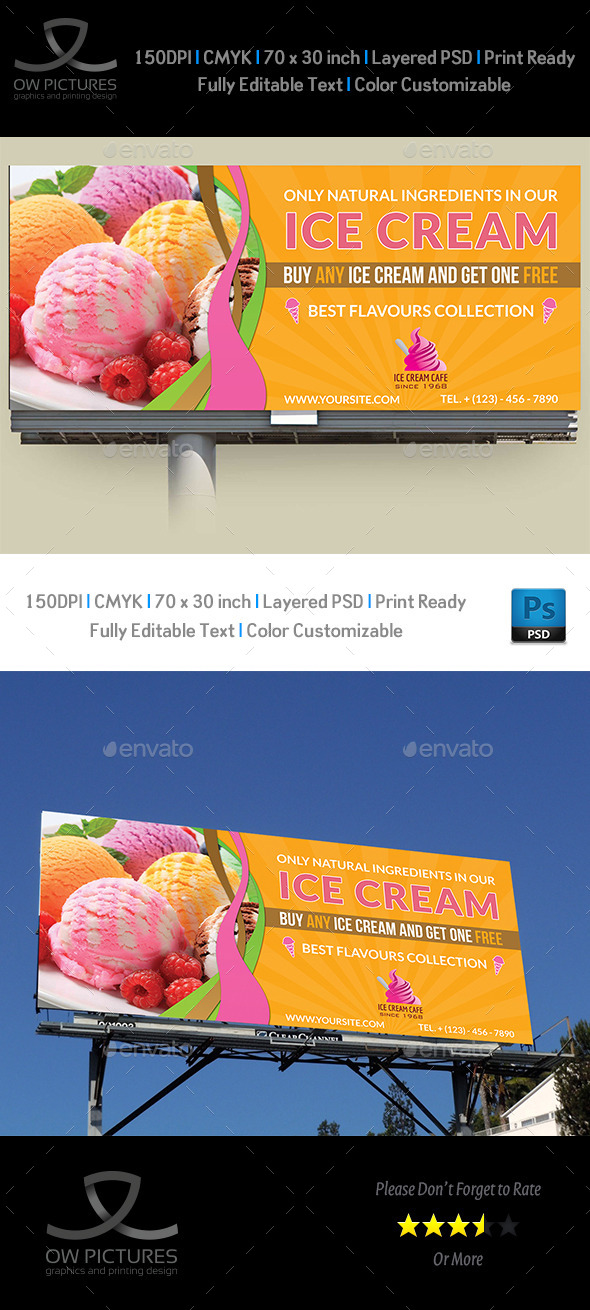 Ice Cream Billboard Template Vol.3