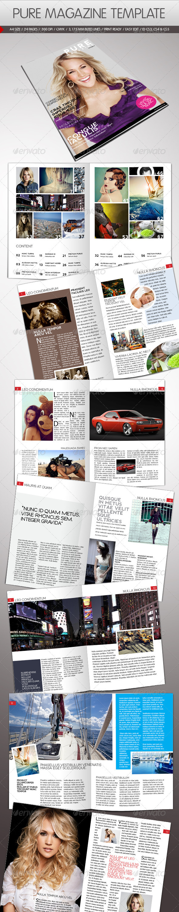 Pure Magazine Template - Magazines Print Templates